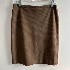 BCBG Max Azria classic lined olive skirt with delicate pinstripe